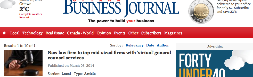 New law firm to tap mid-sized firms with ‘virtual’ general counsel services | Ottawa Business Journal
