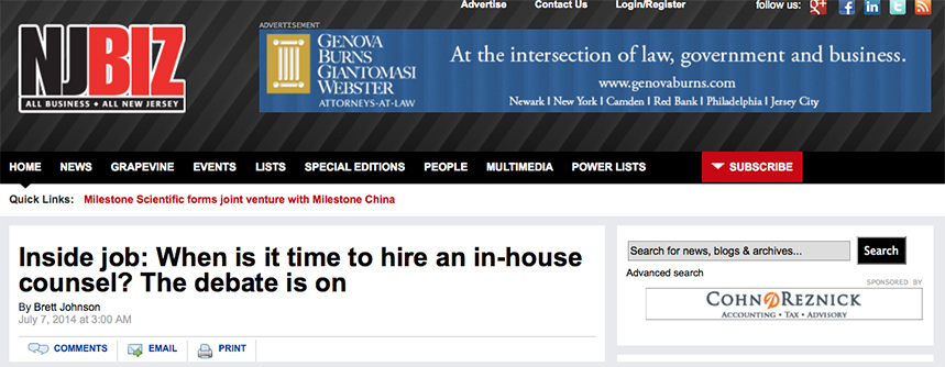 Inside job: When is it time to hire an in-house counsel? The debate is on